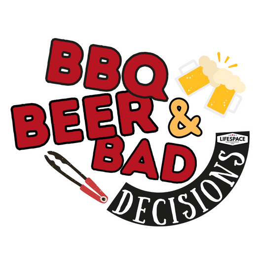 Lifespace Premium Waterproof Vinyl Sticker "BBQ Beer Bad Decisions"