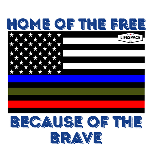 Lifespace Premium Waterproof Vinyl Sticker "Home Of The Free" MADE IN AMERICA