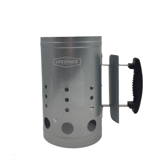 Lifespace Galvanized Charcoal Chimney Starter - Quick and Safe BBQ Grill