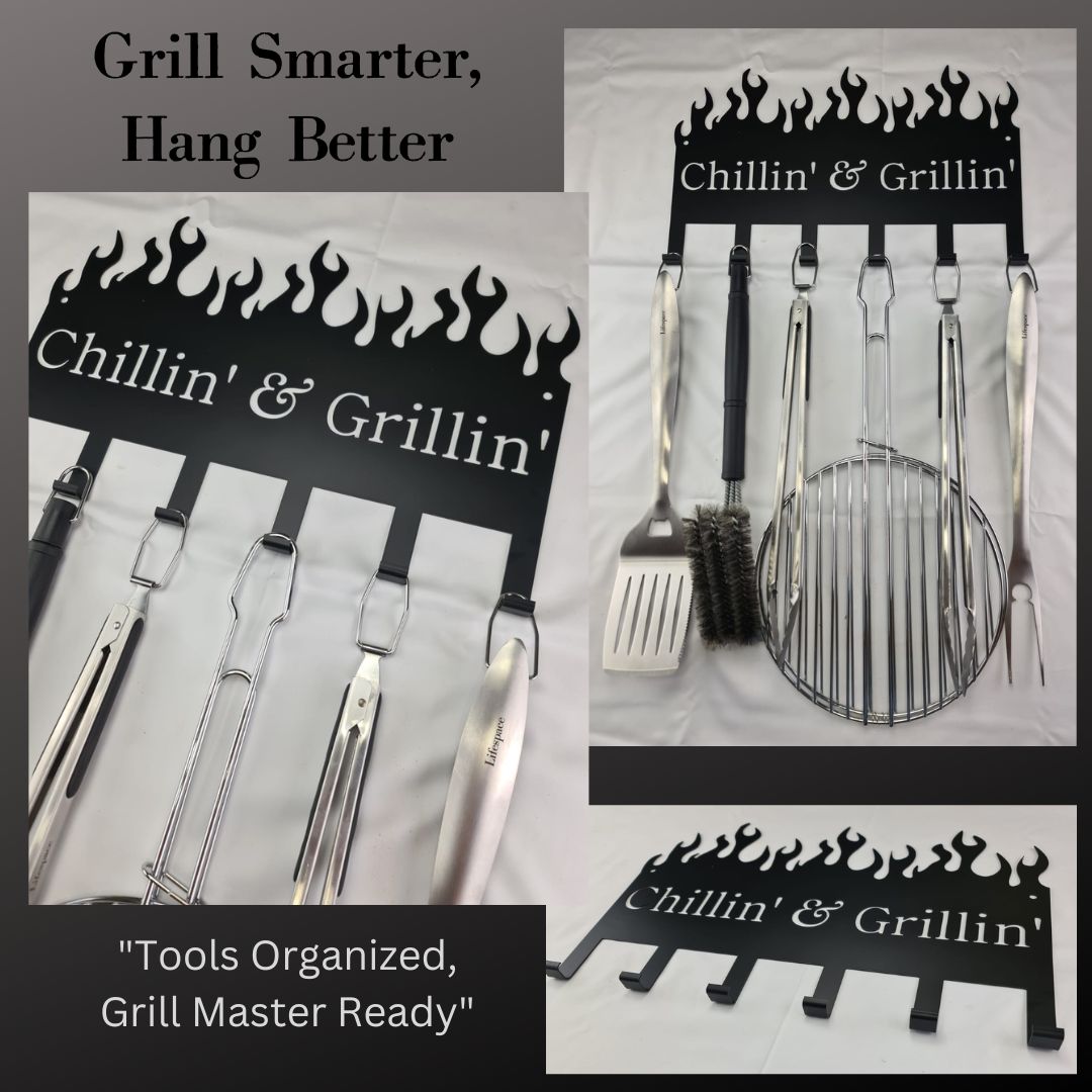 Lifespace 'Chillin' & Grillin' 6 Hook Grill Patio Utility Rack