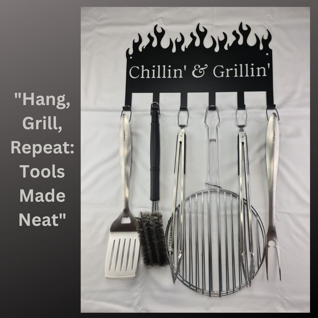 Lifespace 'Chillin' & Grillin' 6 Hook Grill Patio Utility Rack