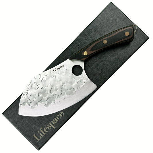 Lifespace 7in Peach Hammered Braai Cleaver with Hole