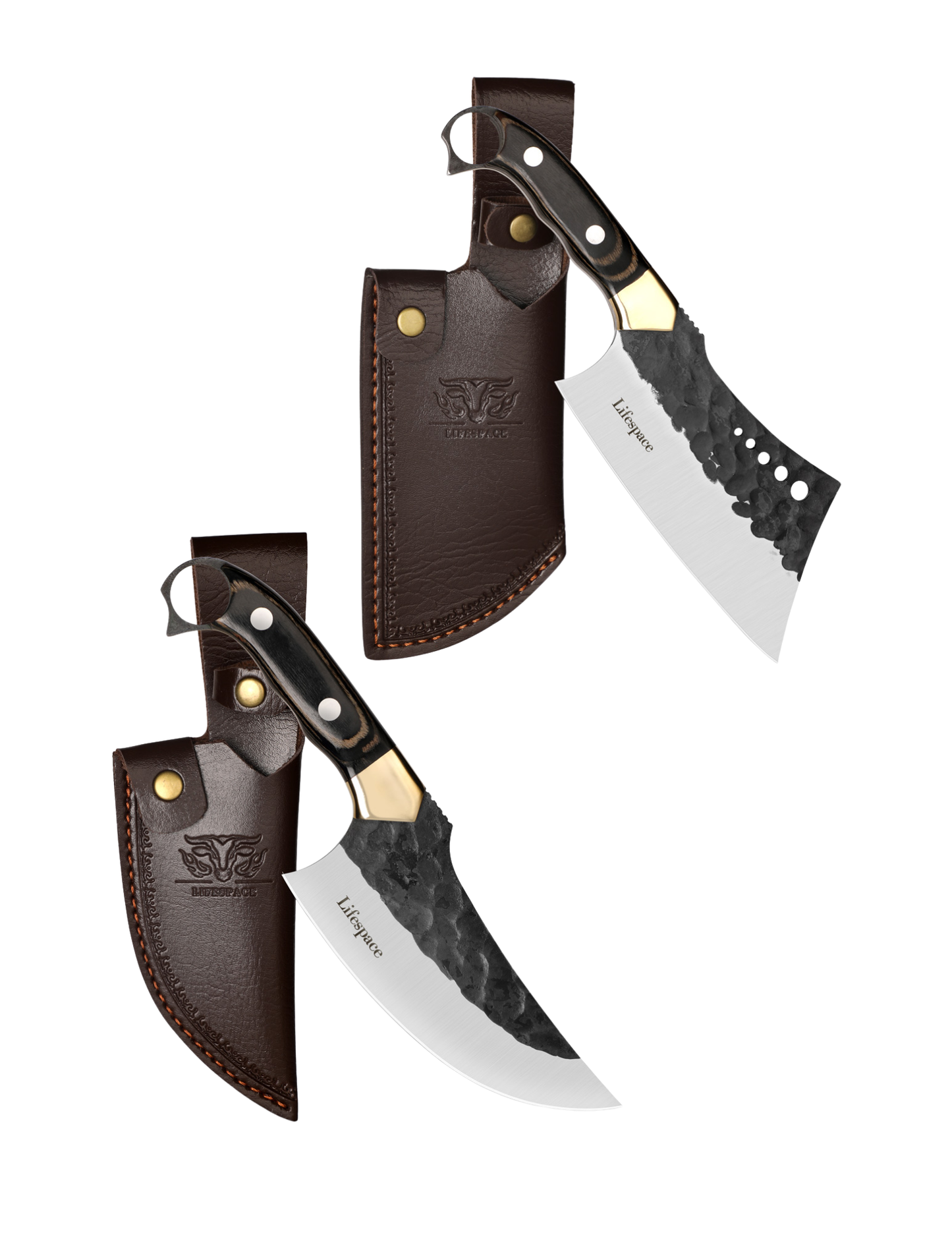 Lifespace 6" Multipurpose Kitchen Cleaver Duo Bundle – Straight & Curved Blade Set