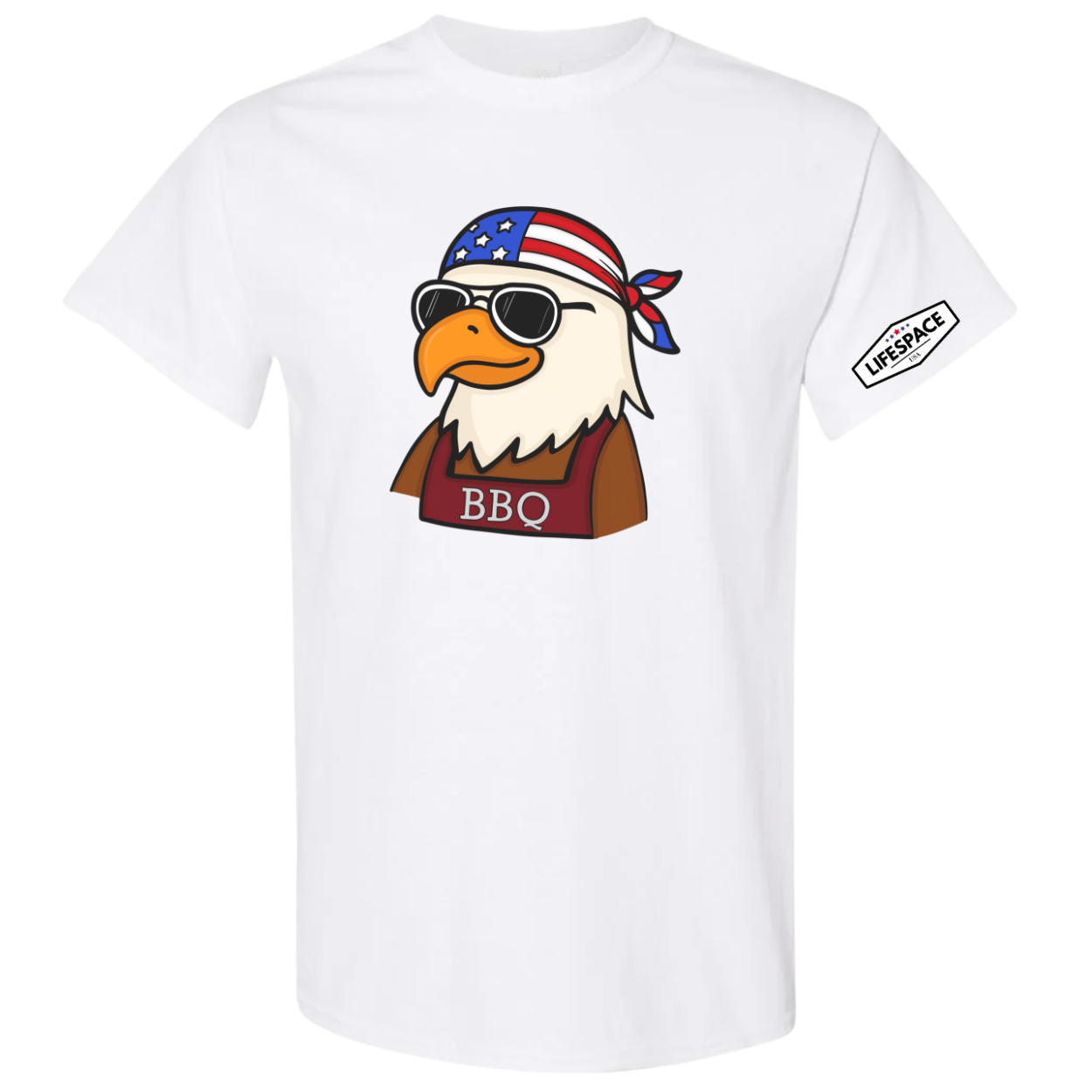 Lifespace Premium Cotton-Poly Blend Crewneck T-shirt "Patriotic BBQ Eagle"
