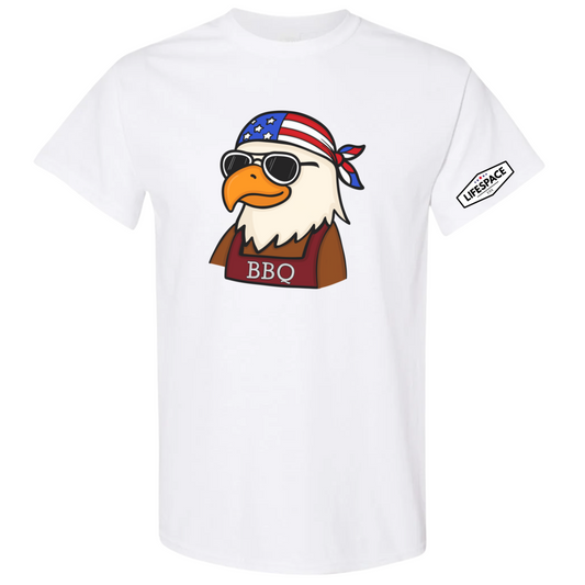 Lifespace Premium Cotton-Poly Blend Crewneck T-shirt "Patriotic BBQ Eagle"