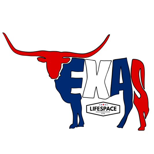 Lifespace Premium Waterproof Vinyl Sticker "Texas Longhorn" MADE IN AMERICA