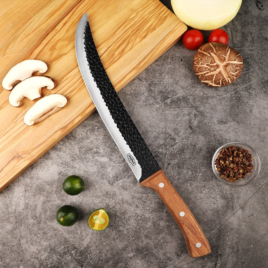 Lifespace 10'' Slaughter Knife with Rosewood Handle & Sheath