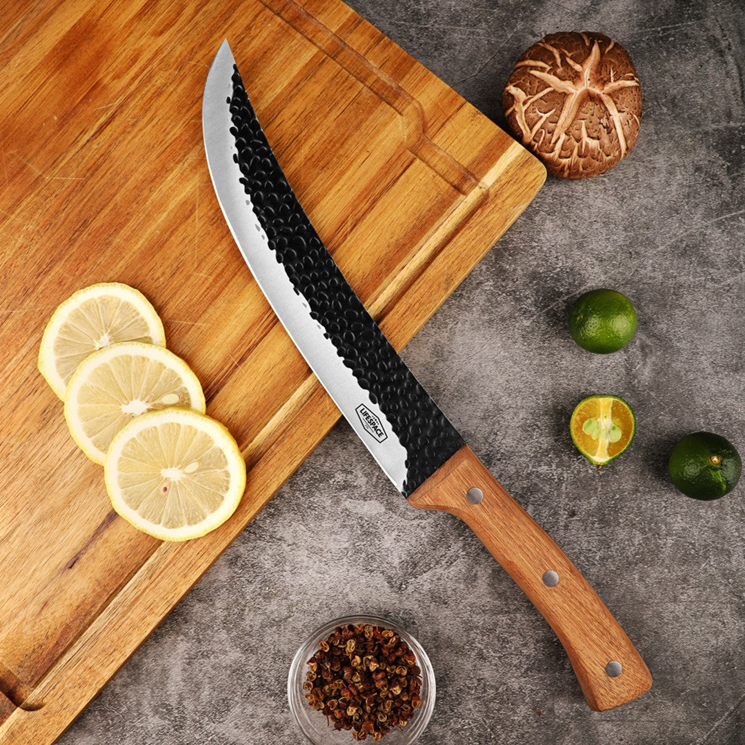 Lifespace 8'' Slaughter Knife with Rosewood Handle & Sheath