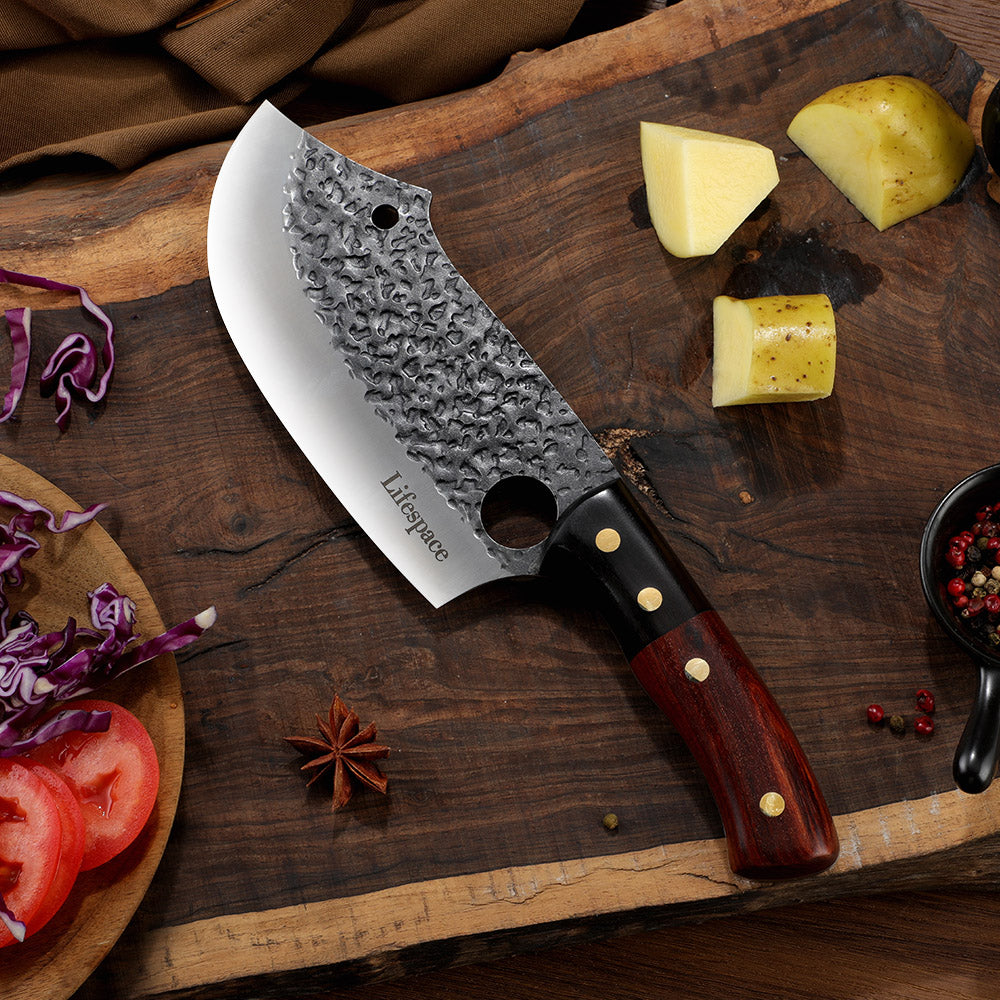 Handmade Professional buy chef cleaver Kitchen Chopper With Leather Sheath Full Tang