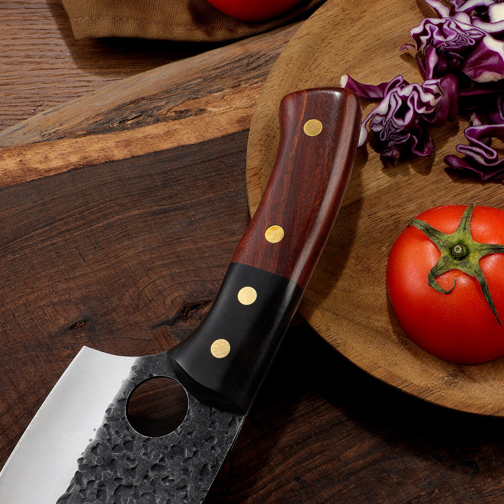 Lifespace Premium Chef Cleaver Knife Set (x3) with Genuine Leather Sheaths in a Gift Box