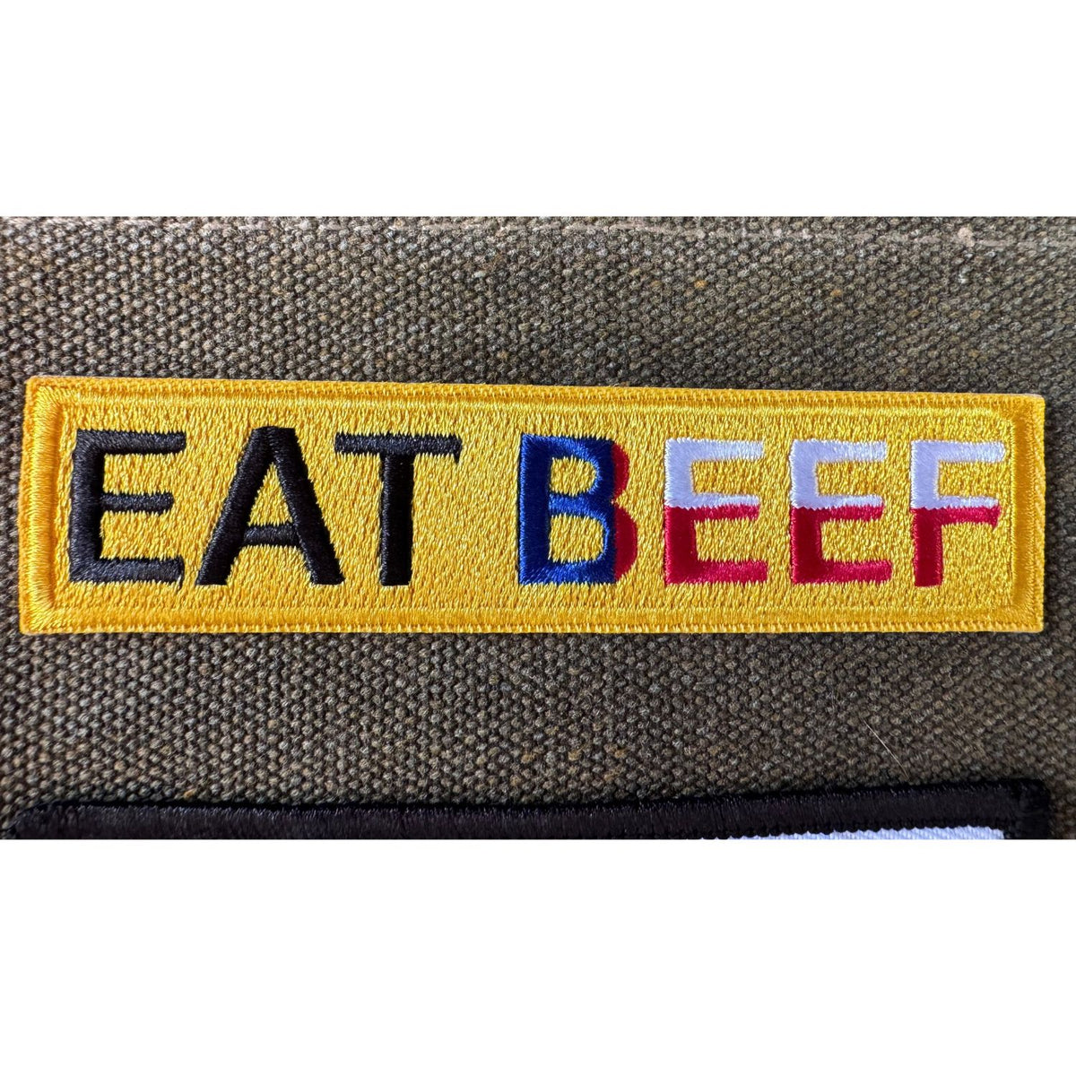 Lifespace 4" "Eat Beef" Embroidered Iron-on Patch