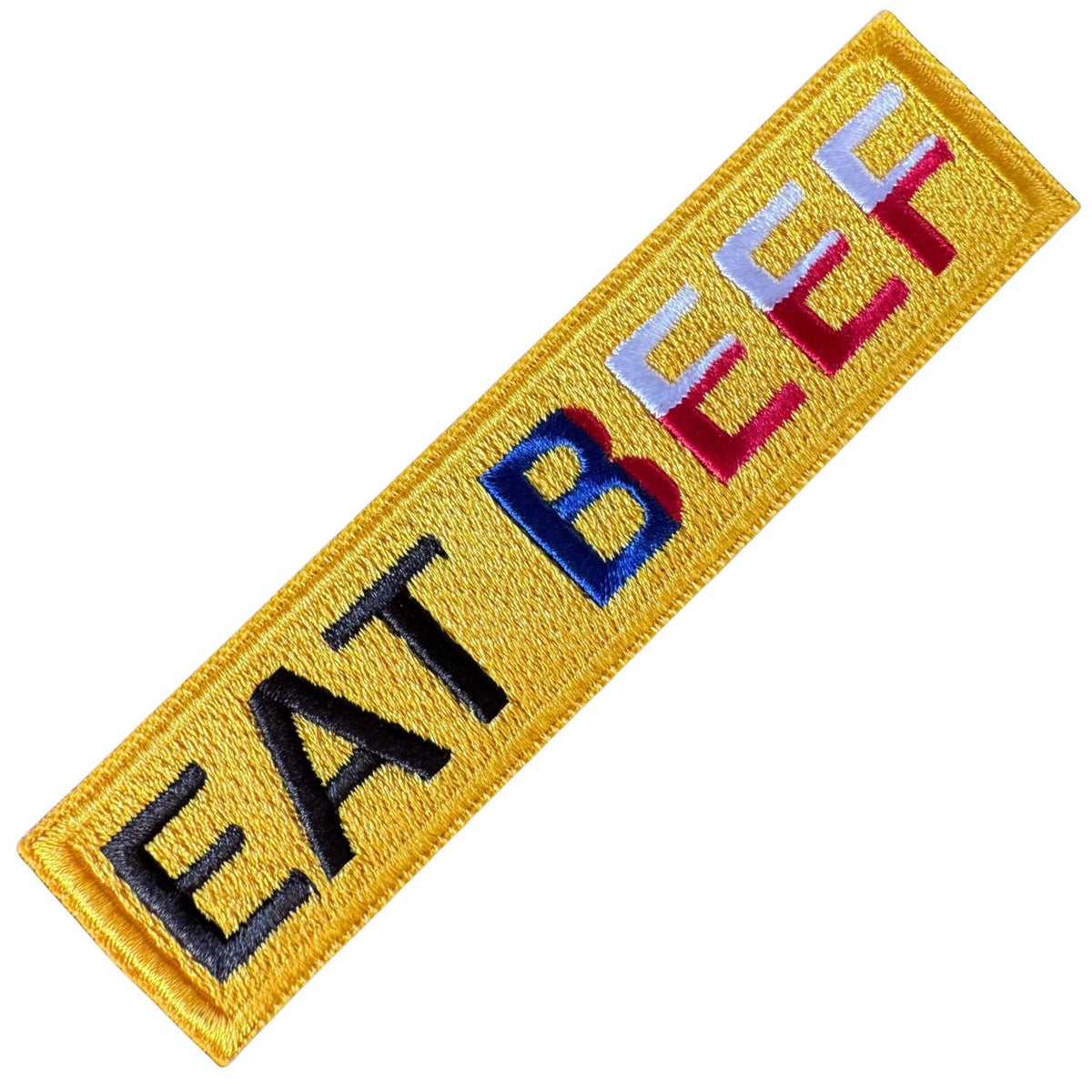 Lifespace 4" "Eat Beef" Embroidered Iron-on Patch