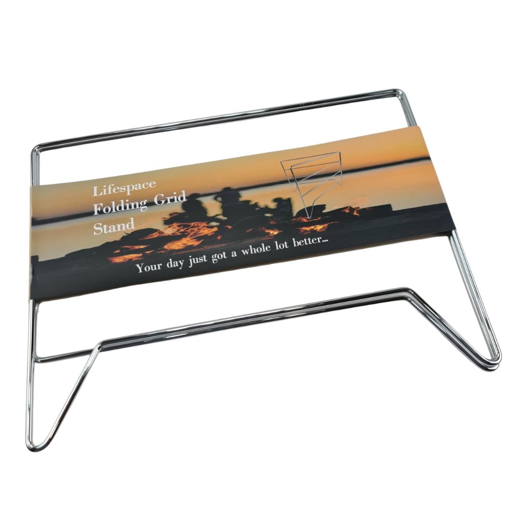 Lifespace Folding Camping Grill Grid Stand - Chrome