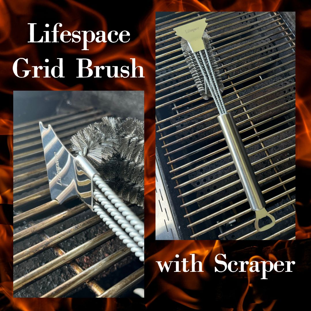 Lifespace Grid Cleaning Brush with Scraper & Bottle Opener