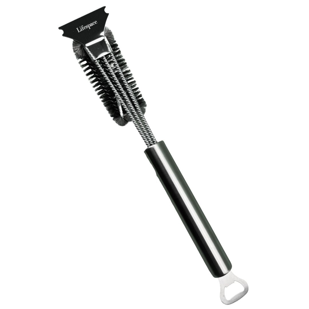 Lifespace Grid Cleaning Brush with Scraper & Bottle Opener