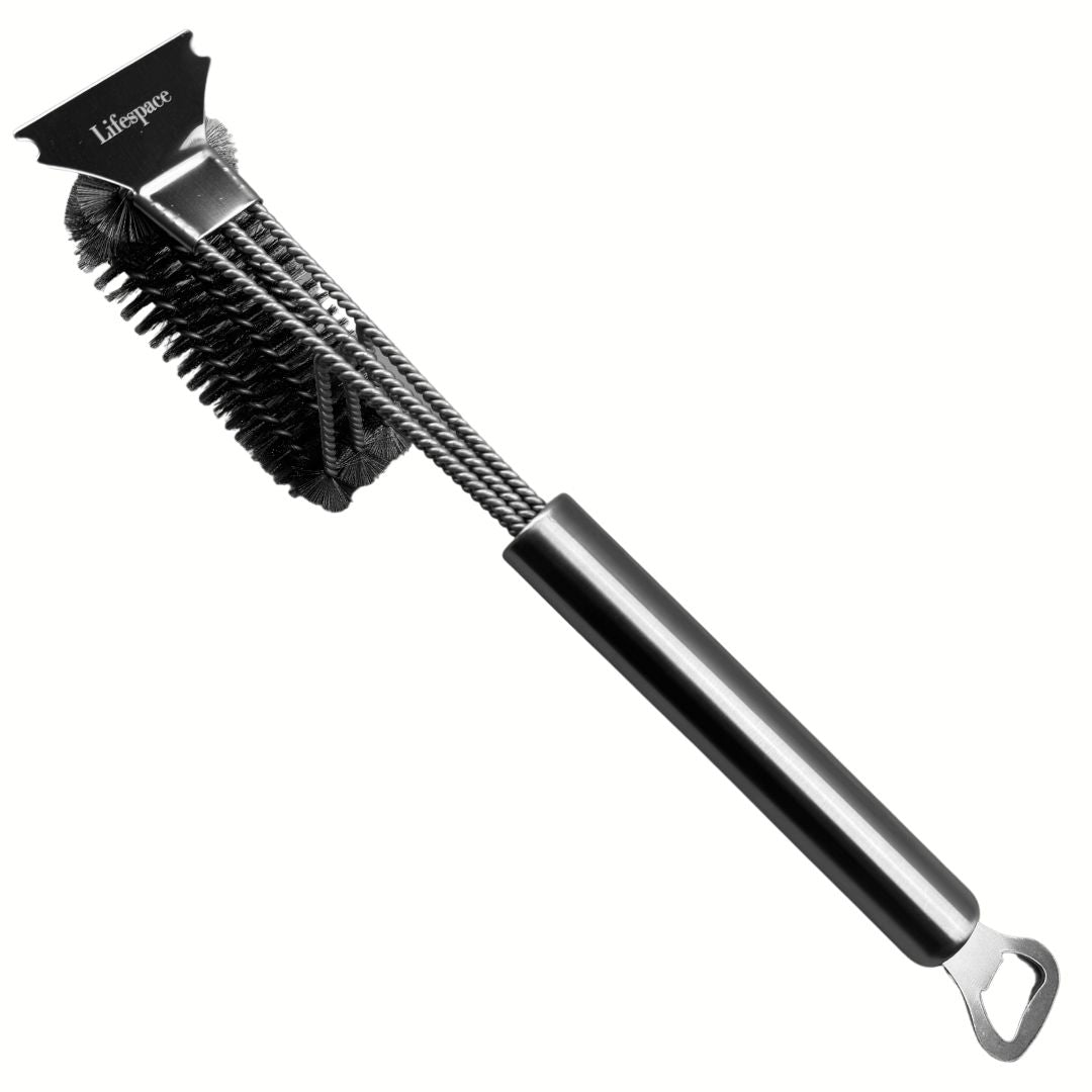 Lifespace Grid Cleaning Brush with Scraper & Bottle Opener