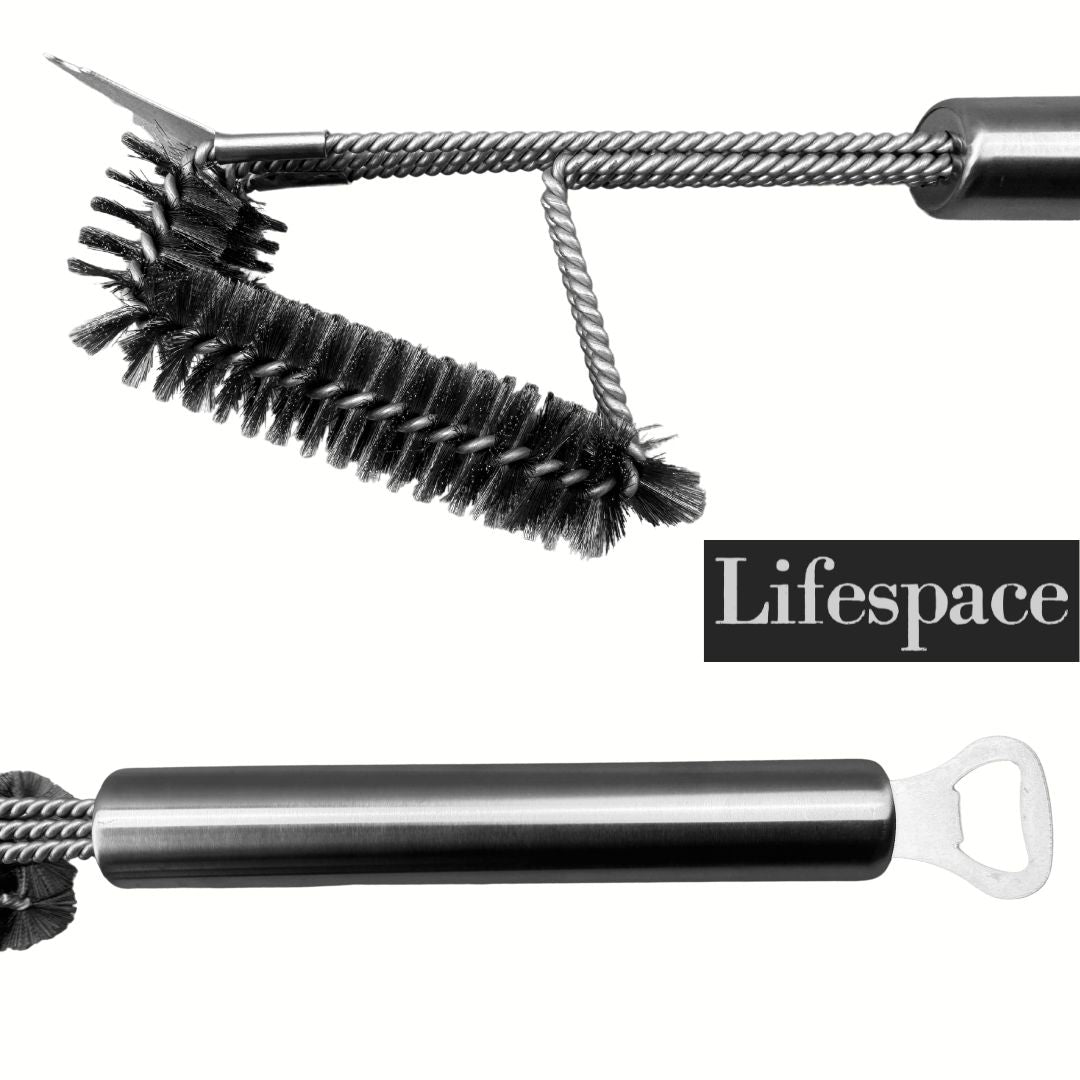 Lifespace Grid Cleaning Brush with Scraper & Bottle Opener