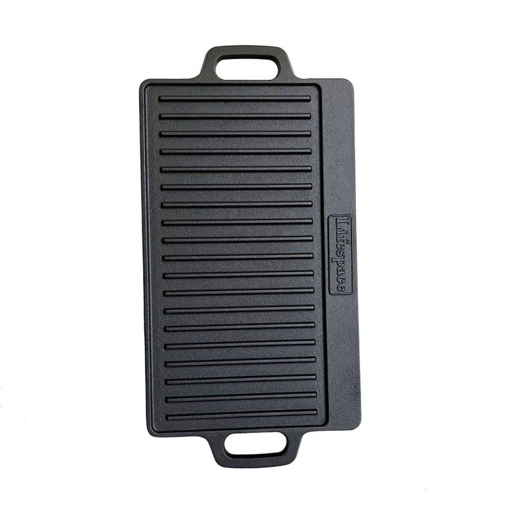 Lifespace Cast Iron Reversible Griddle Plate Pan