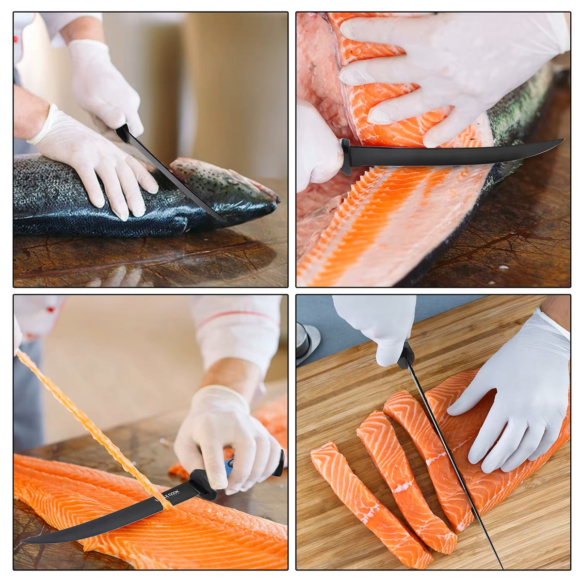 Lifespace 9" & 6" Stainless Steel Fish Filleting Knife Combo Set With Sheaths