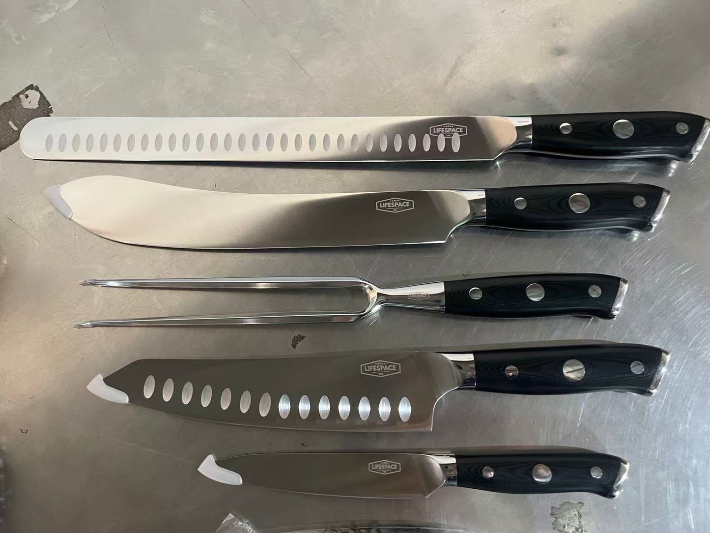 Lifespace Premium Professional 9pc Chef Knife & Tool Set with Knife Roll