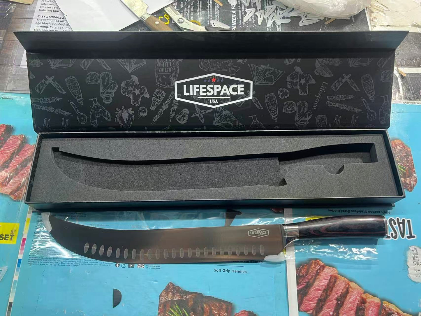 Lifespace 12" Slaughter Carving Knife in Gift Box