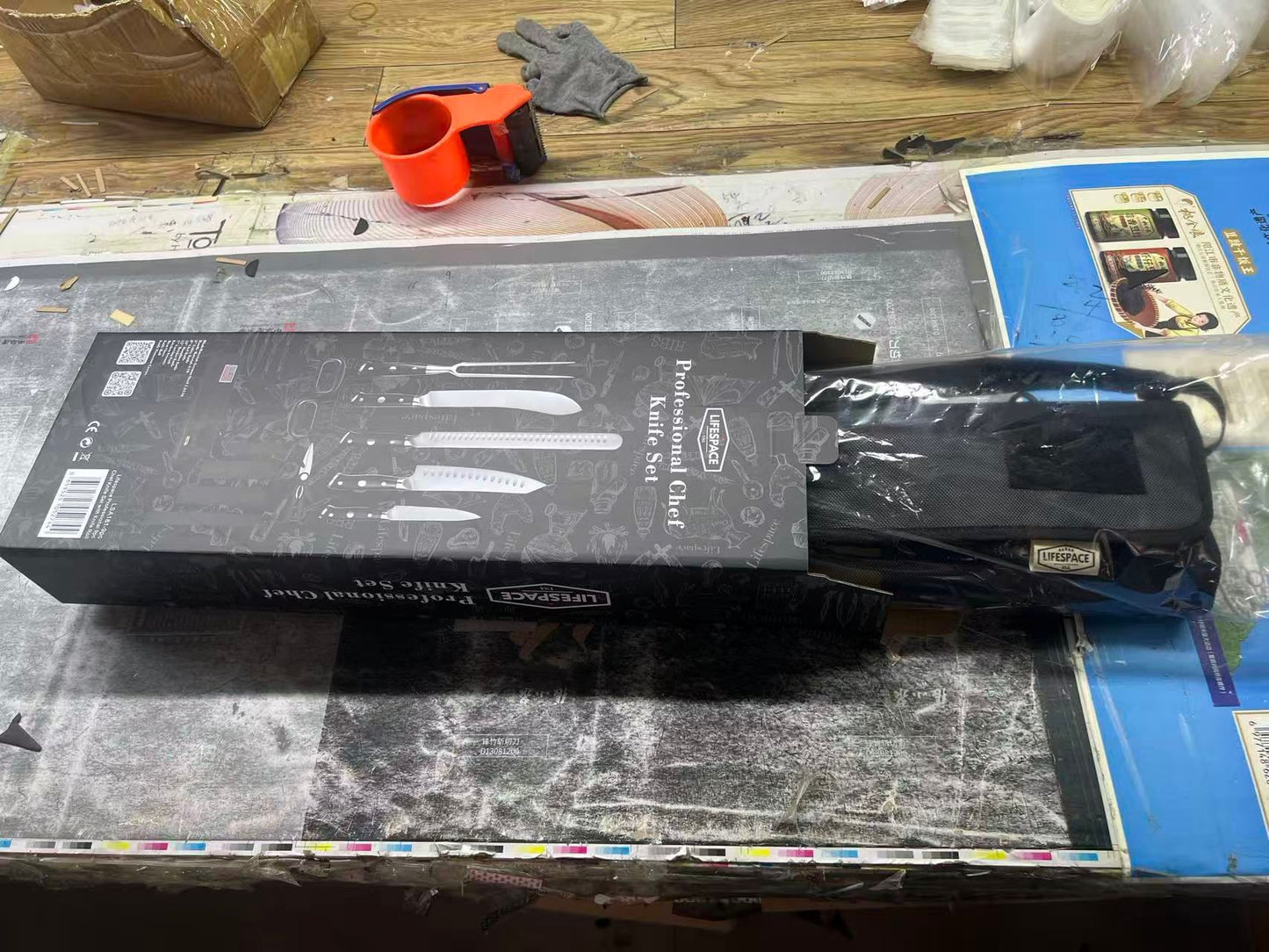 Lifespace Premium Professional 9pc Chef Knife & Tool Set with Knife Roll