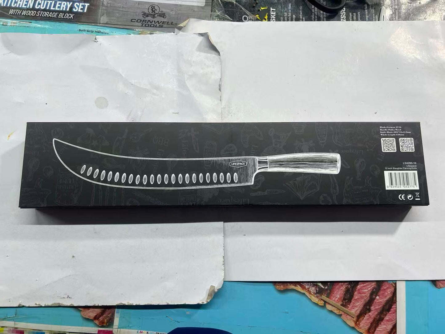 Lifespace 12" Slaughter Carving Knife in Gift Box