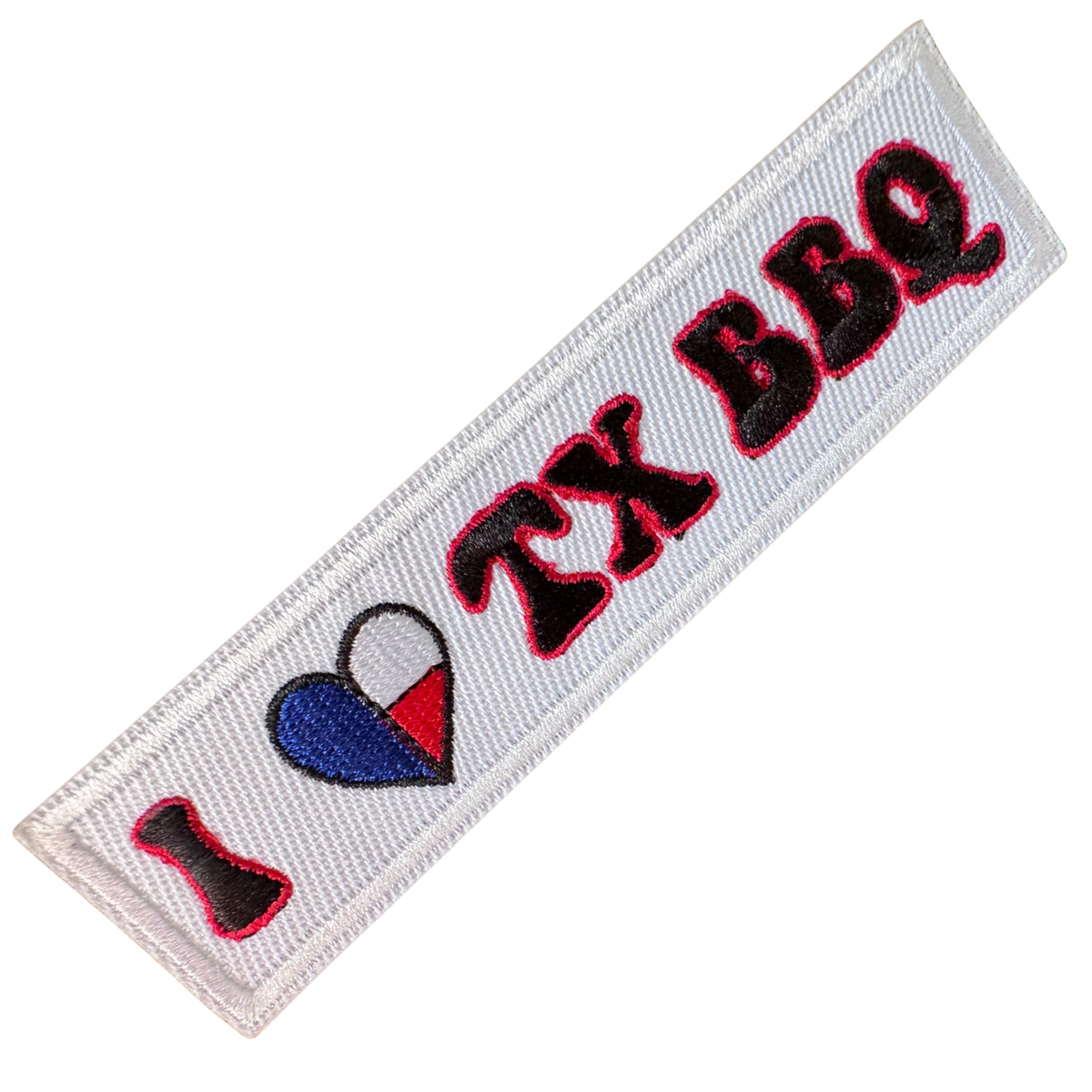 Lifespace 4" "I Love TX BBQ" Embroidered Iron-on Patch