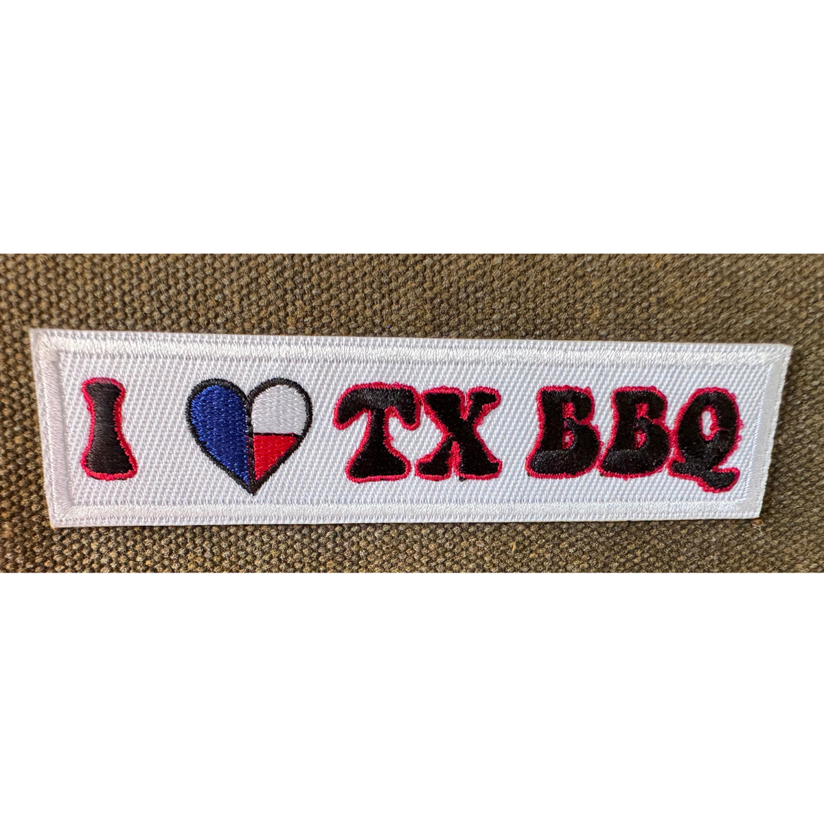 Lifespace 4" "I Love TX BBQ" Embroidered Iron-on Patch