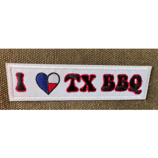 Lifespace 4" "I Love TX BBQ" Embroidered Iron-on Patch