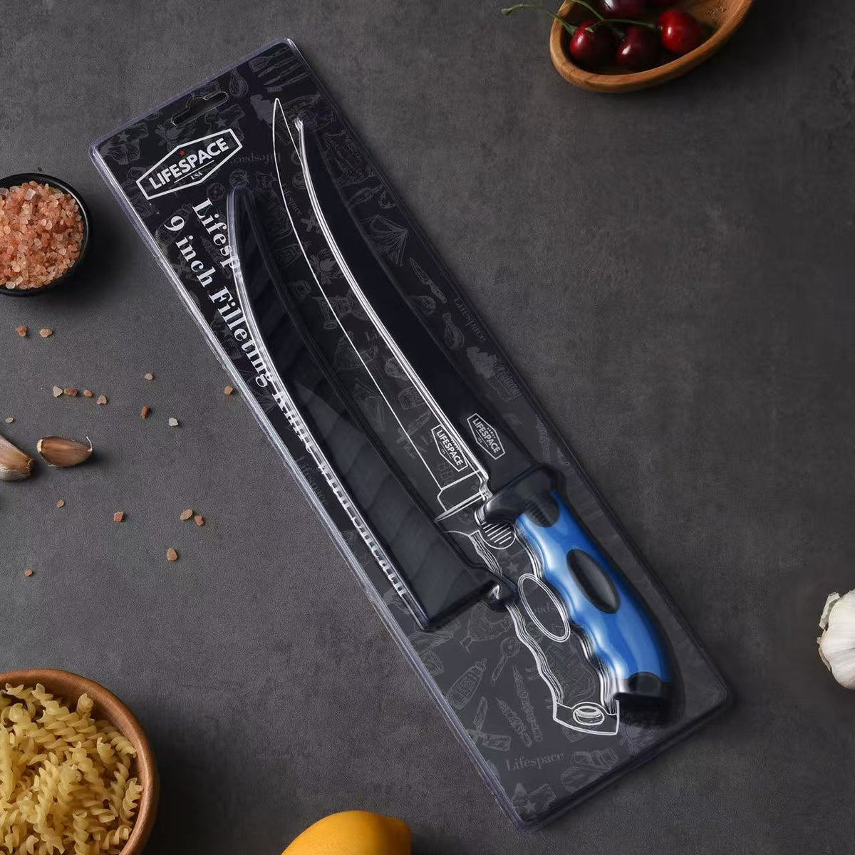 Lifespace 9" & 6" Stainless Steel Fish Filleting Knife Combo Set With Sheaths