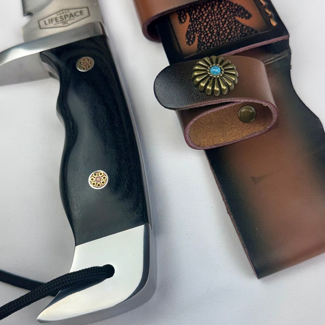 Lifespace Premium AUS-10 Stainless Steel Kukri Knife with Tooled Dragon Leather Sheath – 12.6" Overall