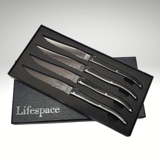 Lifespace 'Laguiole' 4-Piece Steak Knife Set in a Gift Box