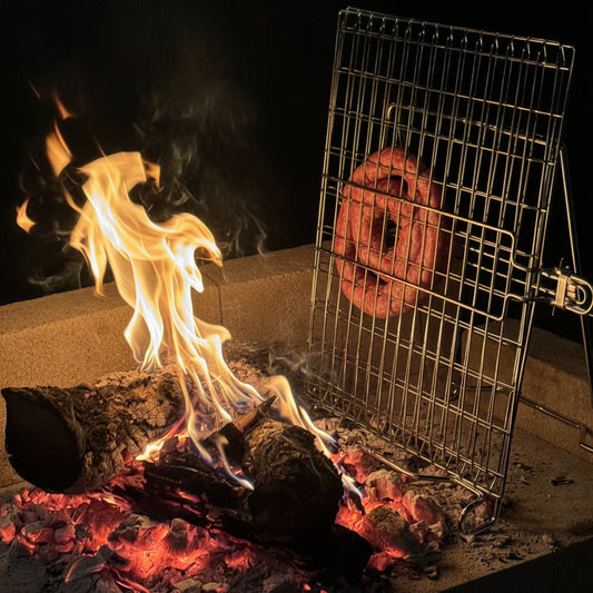 Lifespace Ultimate Live-Fire Cooking Bundle - Grill Basket + Folding Stand + Double Rib Stand