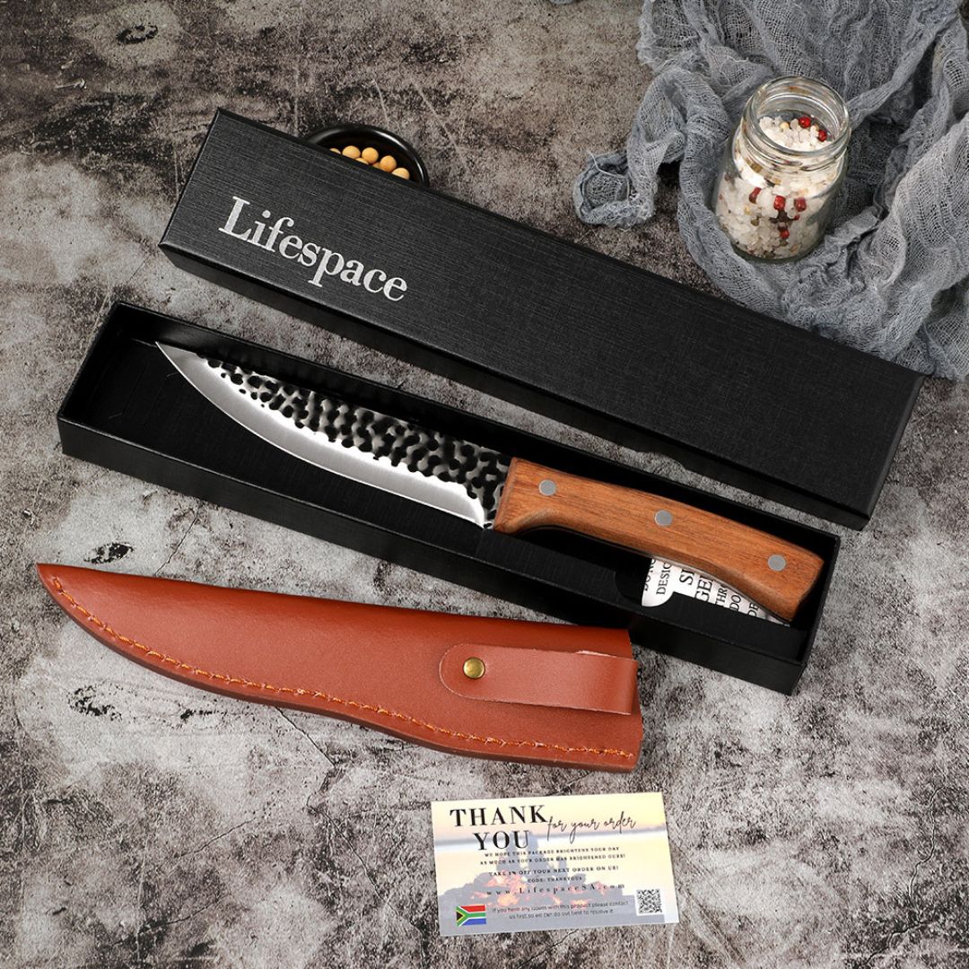 Lifespace 6.2" Trimming Boning Utility Knife with Rosewood Handle & Sheath