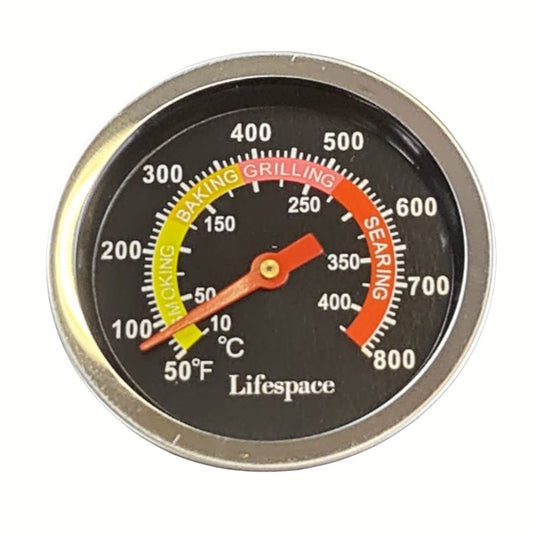 Lifespace Universal Replacement Grill / Smoker Thermometer - Color Face