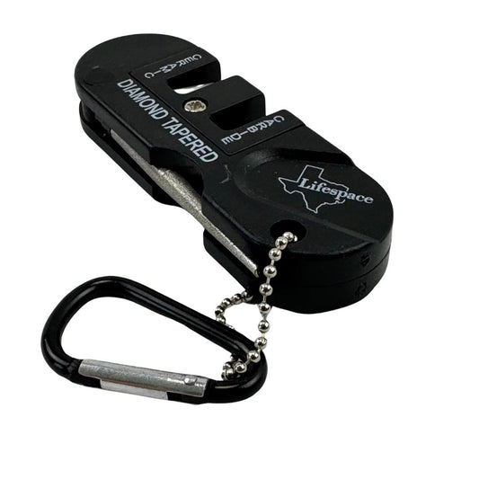 Lifespace Handheld Mini Ceramic Carbide 3-in-1 Knife Sharpener with Carabiner