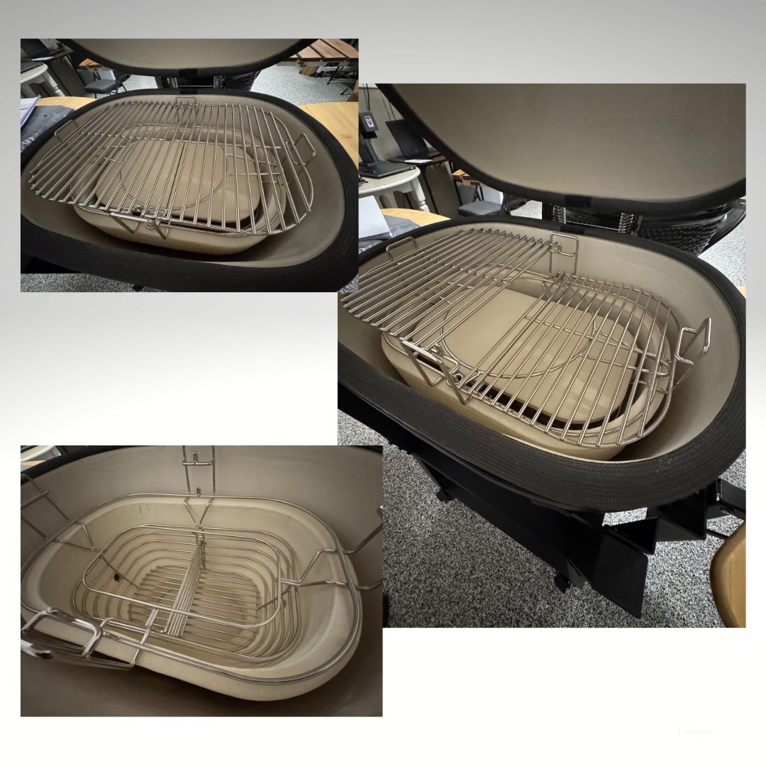 Lifespace 23" Oval Shape Kamado with Charcoal Basket & Ash Drawer