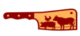 Lifespace 4" "Cleaver With A Cow, Pig And Chicken" Embroidered Iron-on Patch