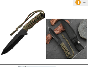 Lifespace Paracord Fixed Blade Survival Knife with Black Nylon Sheath - 9.4"