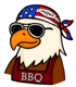 Lifespace 4" "BBQ Eagle" Embroidered Iron-on Patch