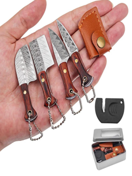 Lifespace Damascus Mini Square Nose Cleaver with Sheath