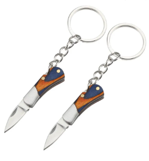 Lifespace Mini Blue Key Chain Stainless Steel Folding Knife