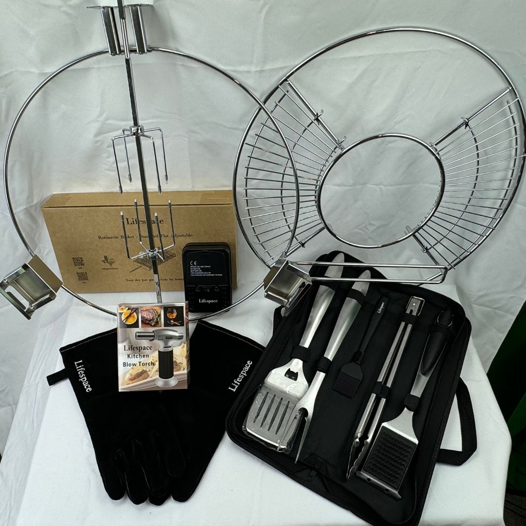 Lifespace Ultimate  22" Kettle Grill Rotisserie Bundle Kit & Accessory Bundle