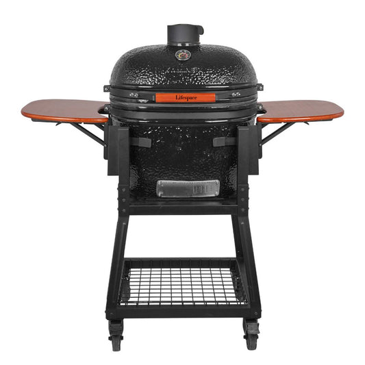 Lifespace 23" Oval Shape Kamado with Charcoal Basket & Ash Drawer
