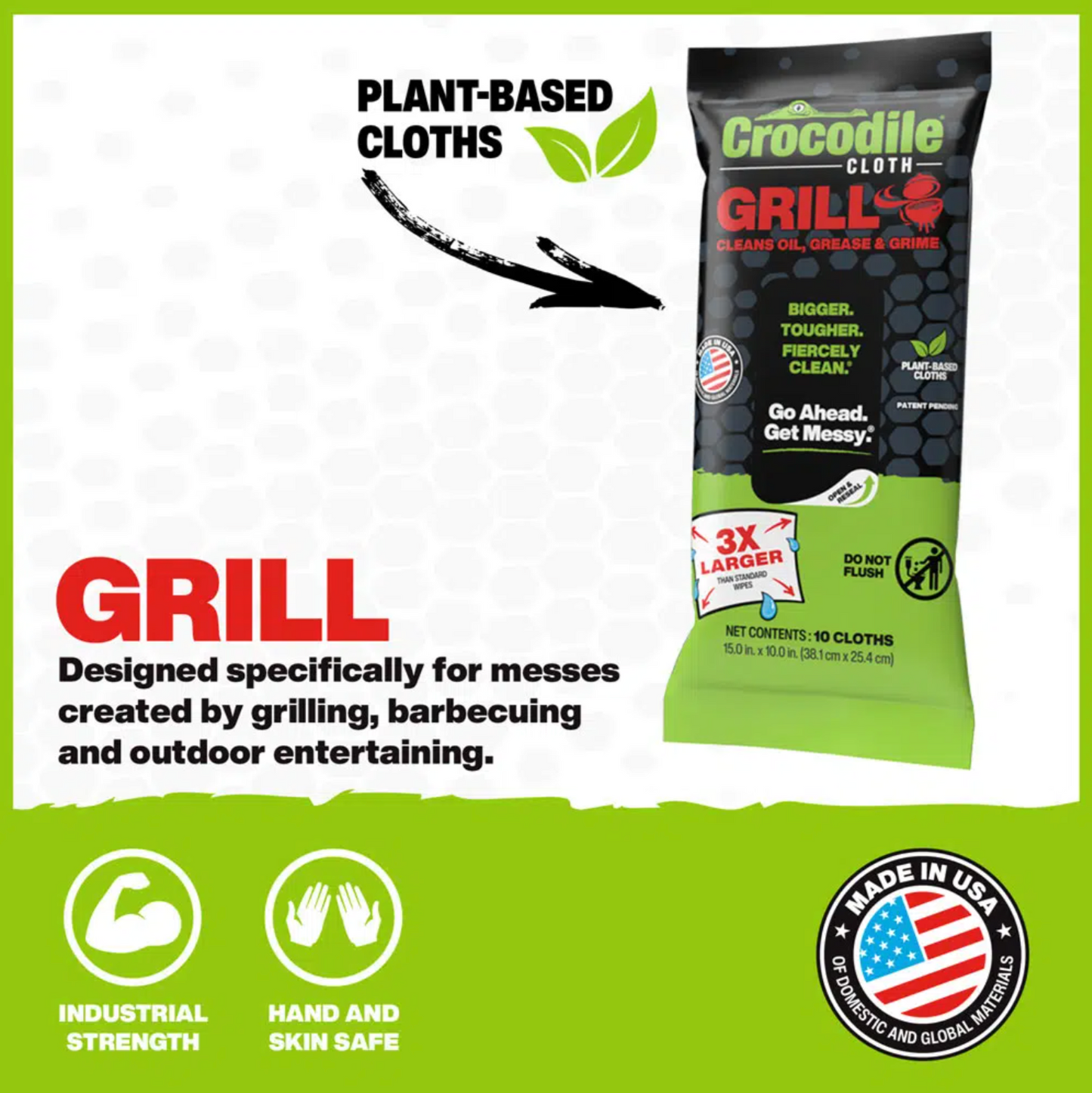 Crocodile Cloth® Grill Wipes 10ct