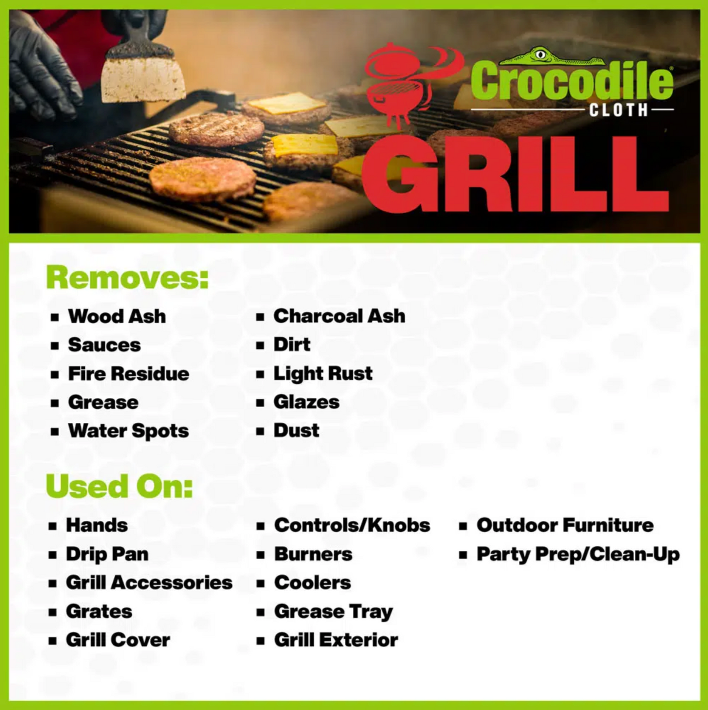 Crocodile Cloth® Grill Wipes 10ct