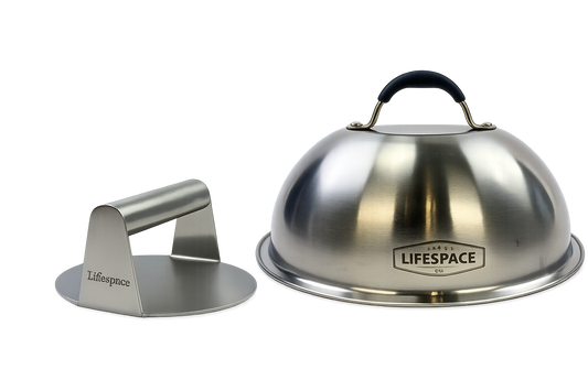 Lifespace Smash Burger Bundle — Burger Press & Grill Dome Lid Set