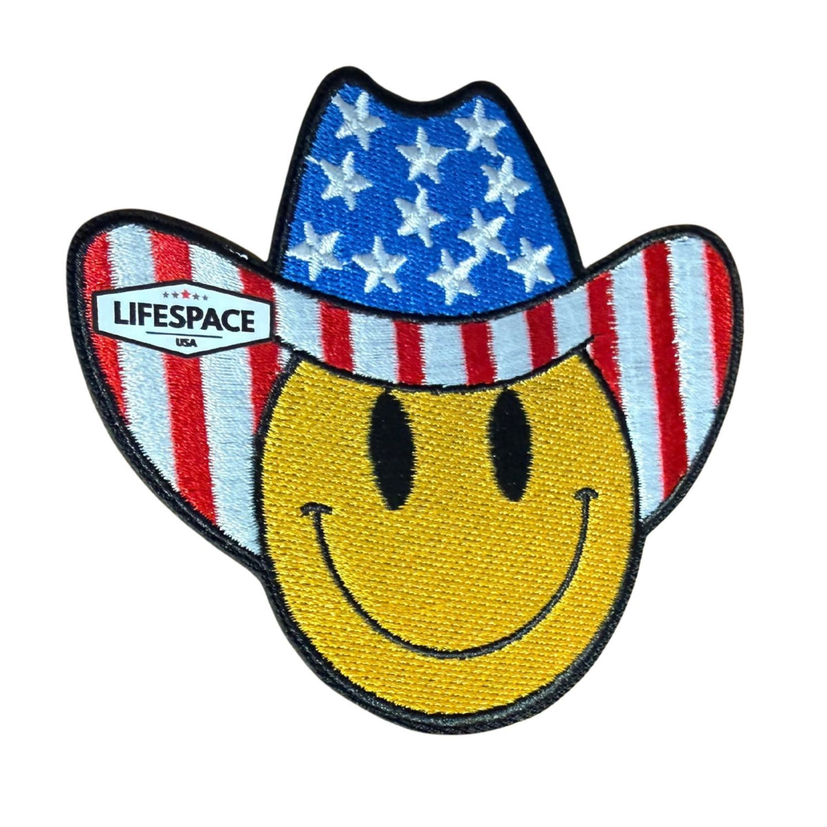 Lifespace 4" "Smiley Face" Embroidered Iron-on Patch