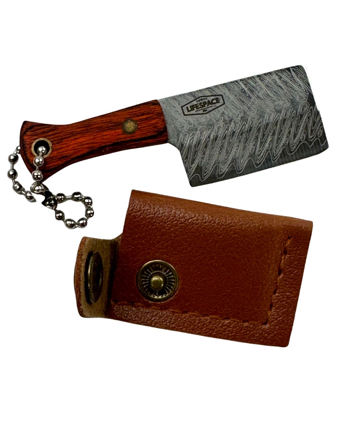 Lifespace Damascus Mini Square Nose Cleaver with Sheath